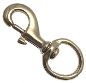 Karabinerhaken Messing 30 x 120mm mit Rundwirbel