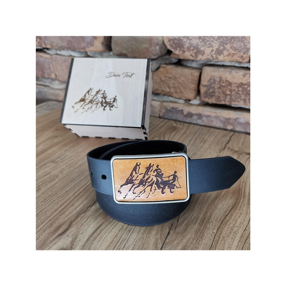 Gürtel "Fahren" mit Echtleder Inlay