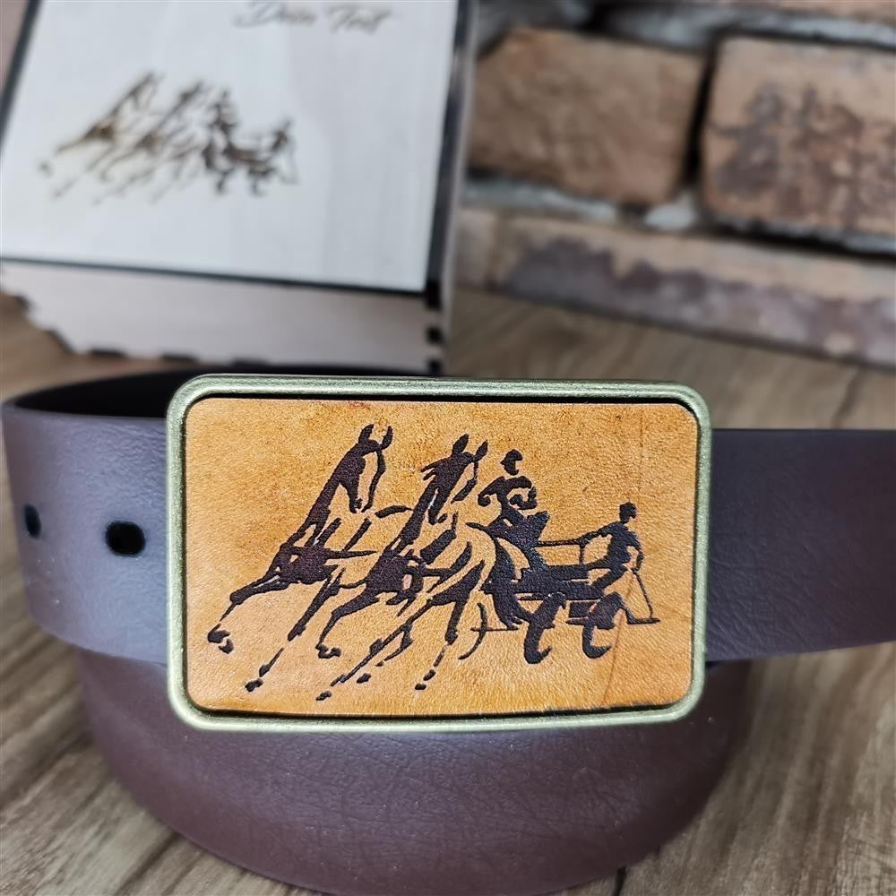 Gürtel "Fahren" mit Echtleder Inlay