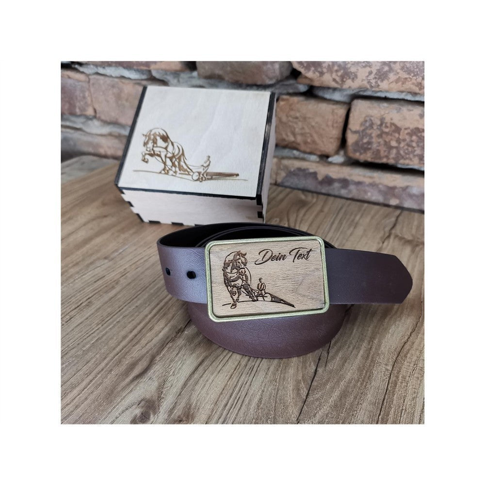 Gürtel "Holzrücker 2" mit Eichenholz Inlay