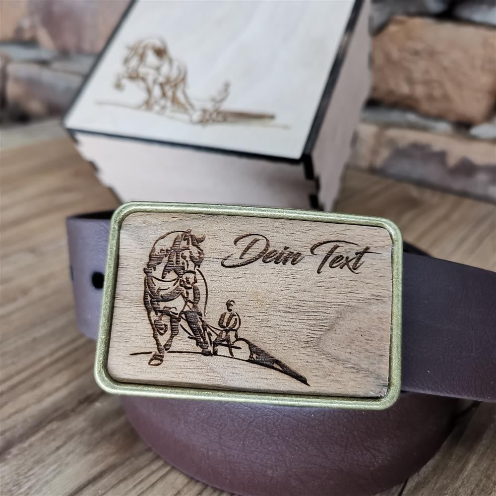 Gürtel "Holzrücker 2" mit Eichenholz Inlay