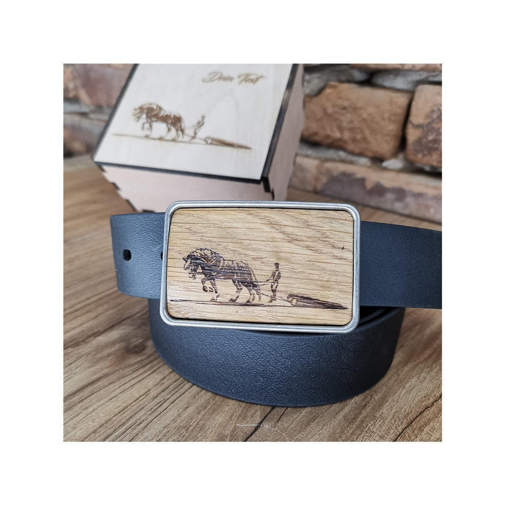 Gürtel "Holzrücker 3" mit Eichenholz Inlay