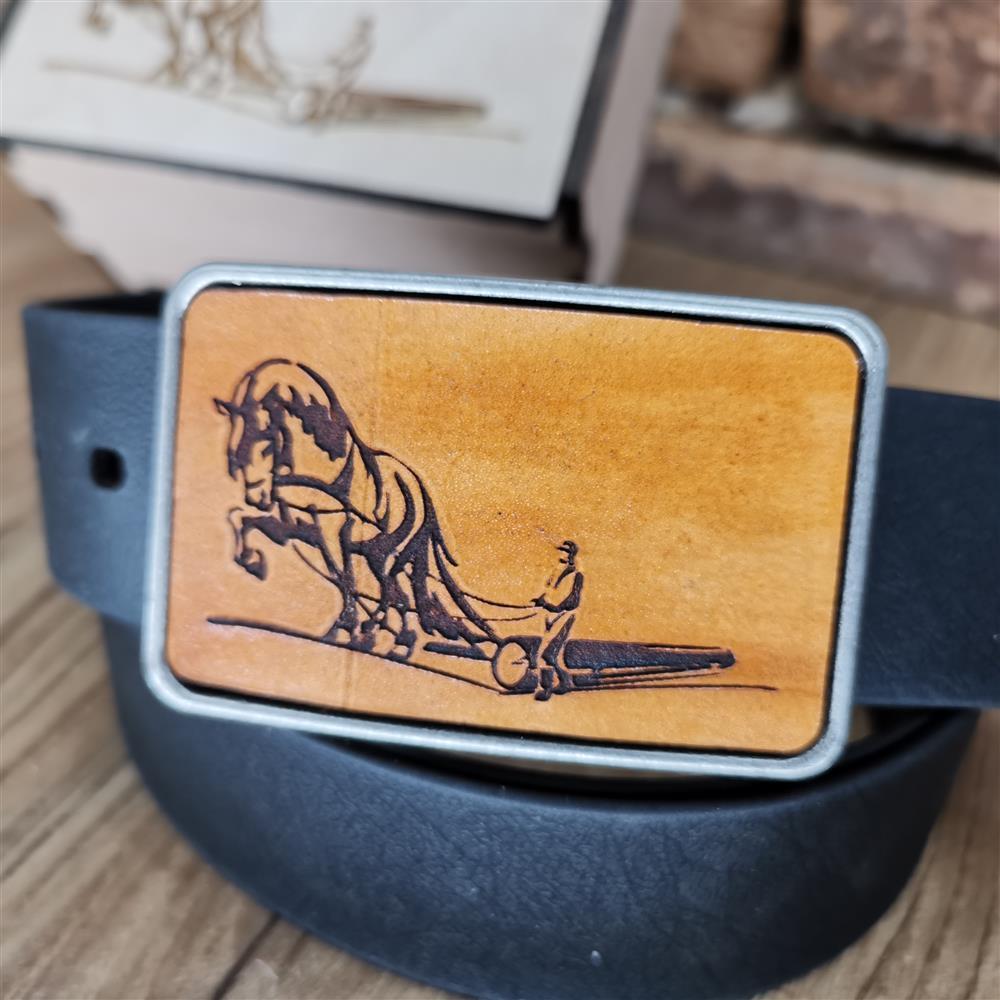 Gürtel "Holzrücker" mit Echtleder Inlay