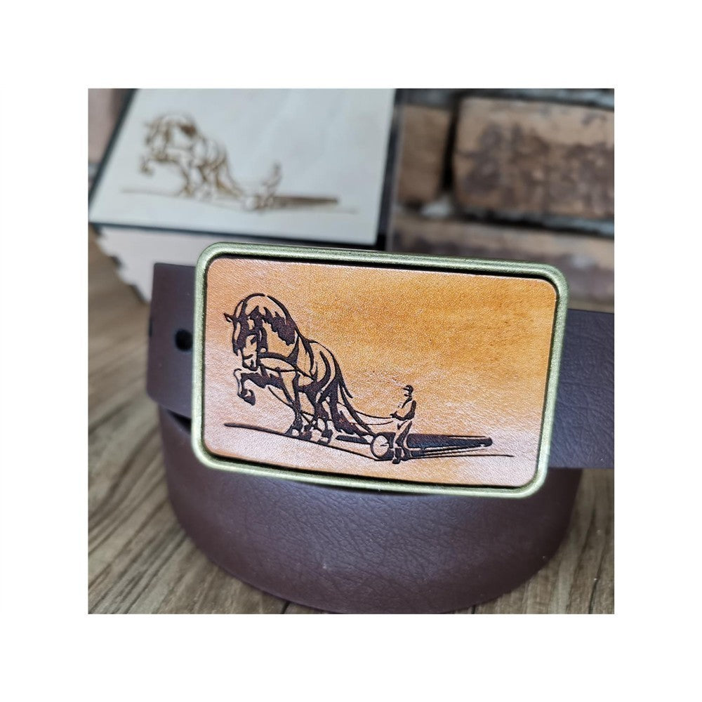 Gürtel "Holzrücker" mit Echtleder Inlay