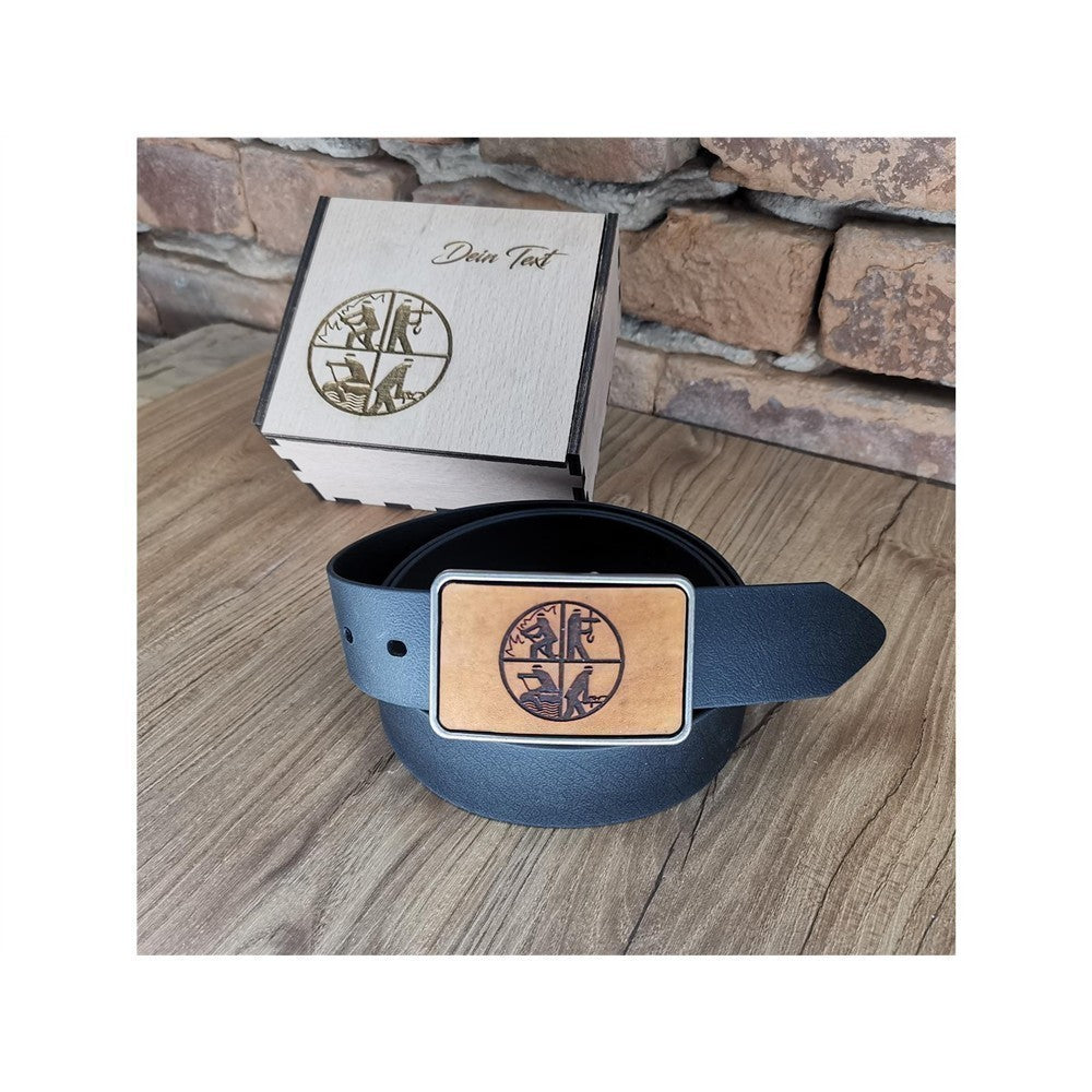 Gürtel "Feuerwehr" mit Echtleder Inlay