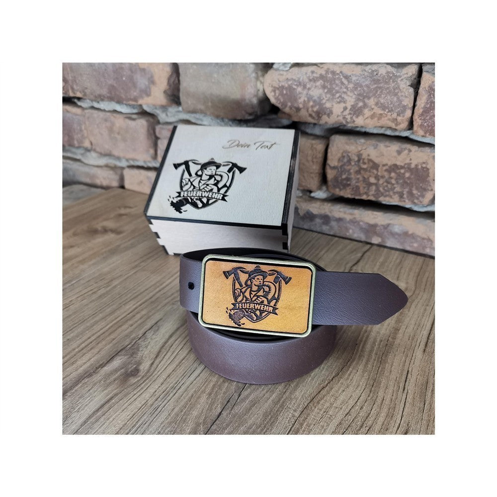 Gürtel "Firefigther" mit Echtleder Inlay