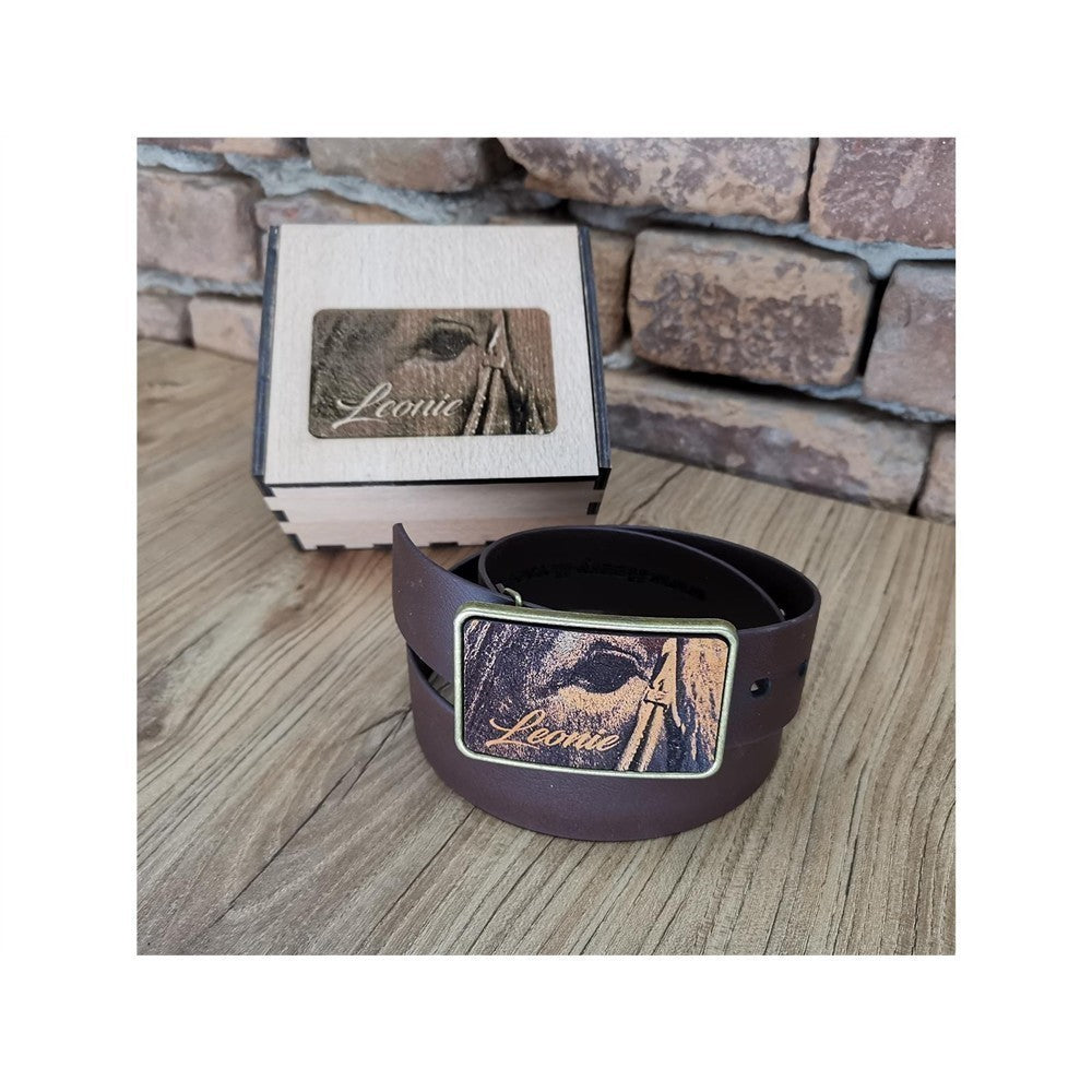 Gürtel "Mein Motiv" mit Echtleder Inlay