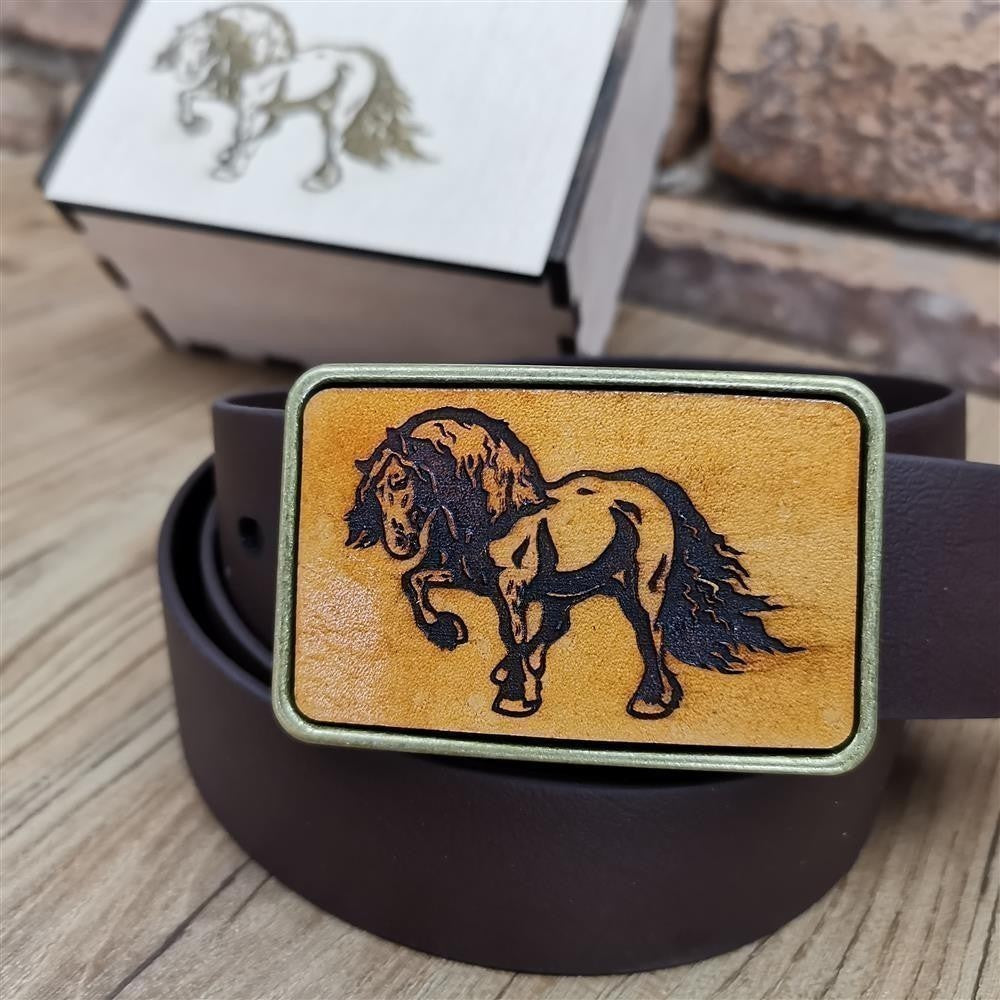 Gürtel "Starkes Kaltblut" mit Echtleder Inlay