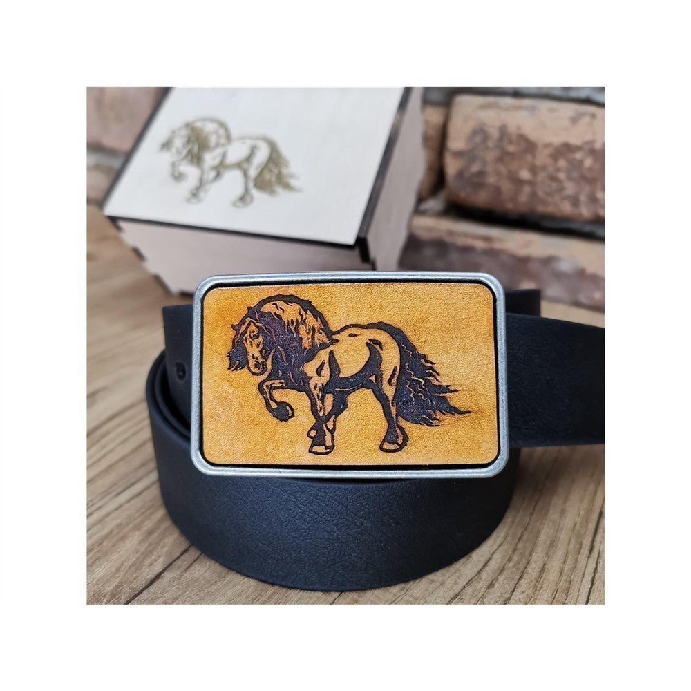 Gürtel "Starkes Kaltblut" mit Echtleder Inlay