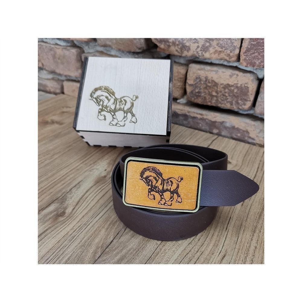 Gürtel "Kaltblut Edel" mit Echtleder Inlay