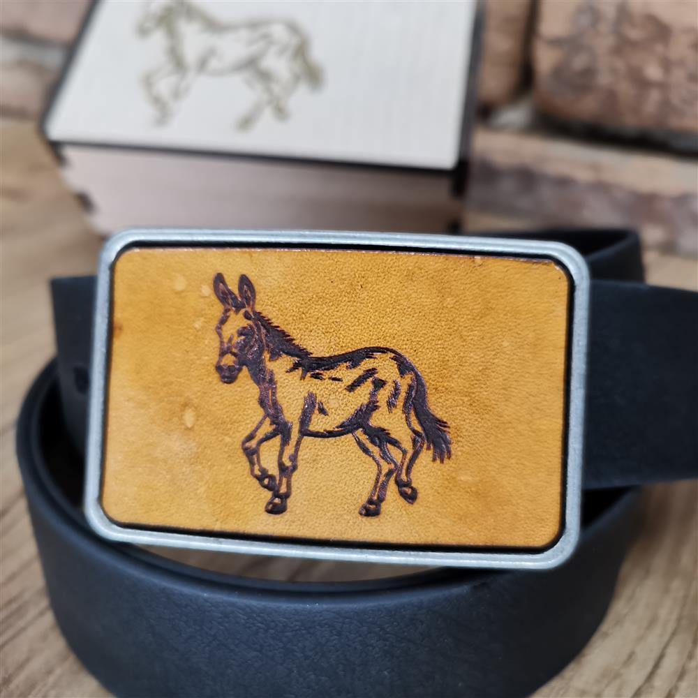 Gürtel "Esel" mit Echtleder Inlay