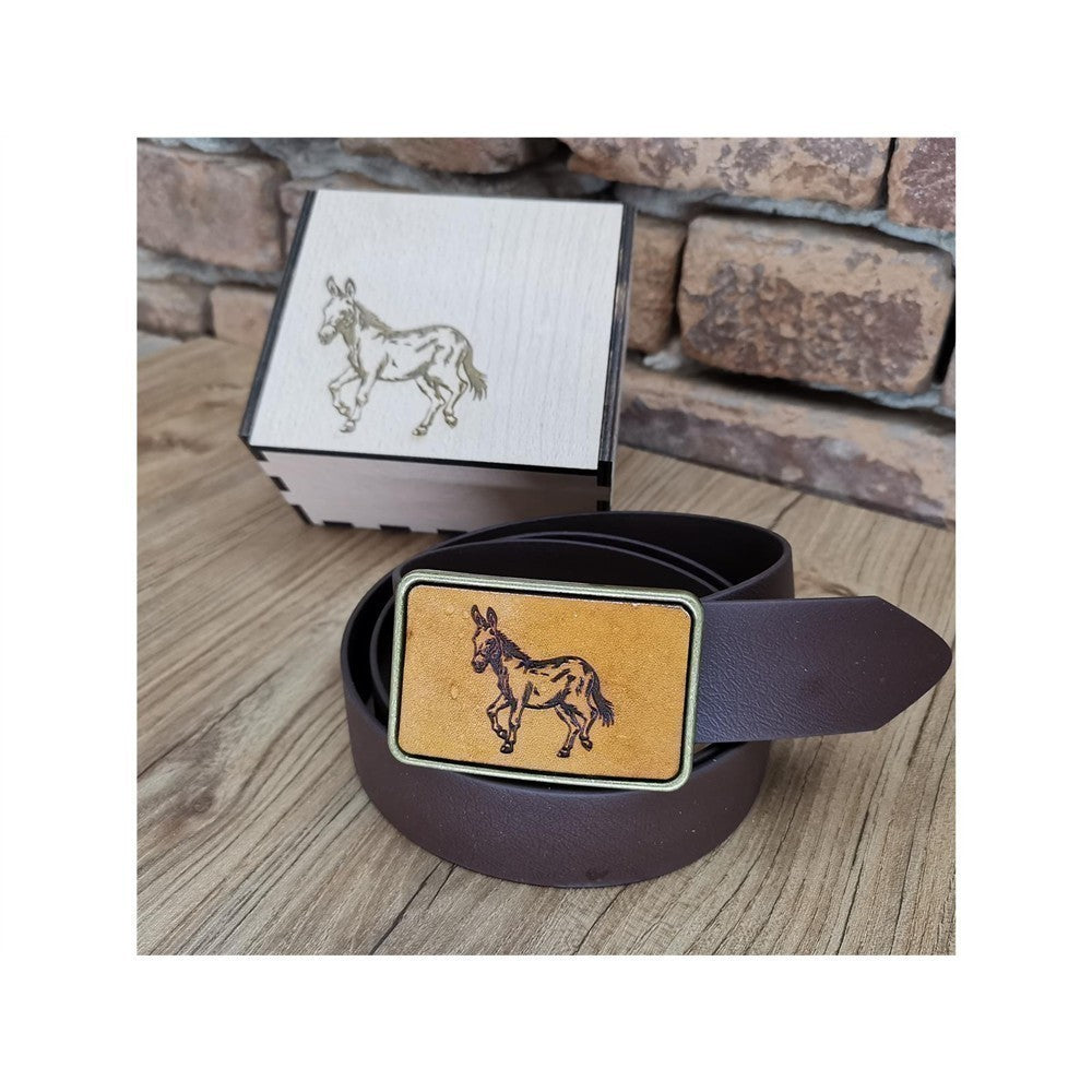 Gürtel "Esel" mit Echtleder Inlay