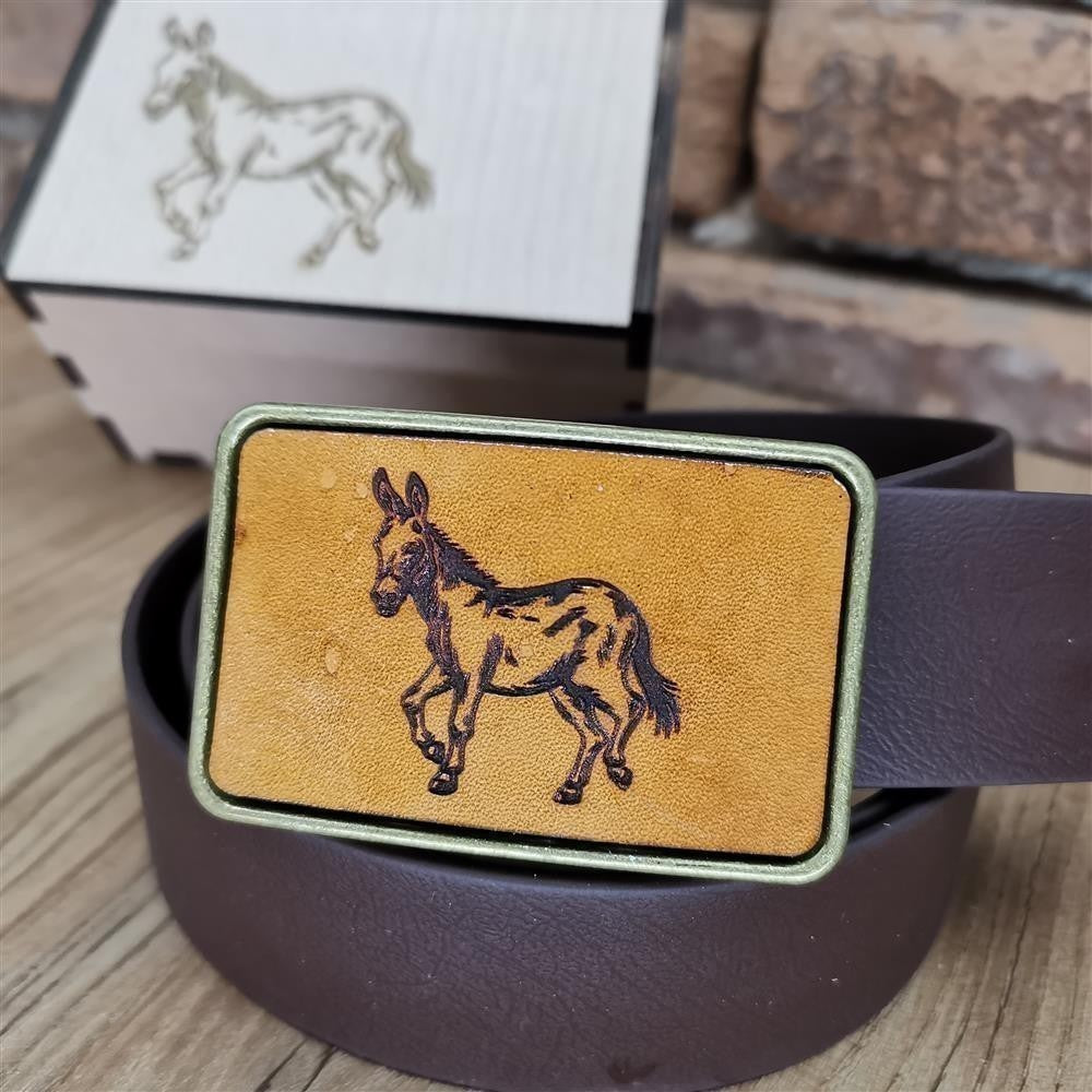 Gürtel "Esel" mit Echtleder Inlay