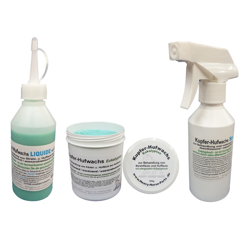 Profi Huf Trio Kupfer-Hufwachs mit Eukalyptus, LIQUIDE & SPRAY  Sie sparen 10,- gegenüber Einzelkauf